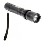 Lampe shocker noire tenue tête en bas, réflecteur visible et dragonne noire pendante