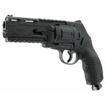 Revolver Umarex T4E TR50 noir vu de trois quarts gauche, canon ajouré et module fileté sous la bouche