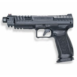 Pistolet Canik SFX Rival Dark Side noir vu du côté gauche, bague moletée en bout de canon