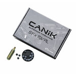 Boîte Canik SFX Rival avec une capsule de CO2 et une boîte ronde de billes