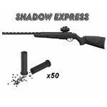 Pack Shadow Express : carabine Gamo noire équipée d’un viseur point rouge et cartouches Viper, mention x50