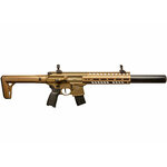 Carabine Sig Sauer MCX Air Gen2 sable vue du côté droit, long manchon noir en bout de canon