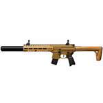 Carabine Sig Sauer MCX Air Gen2 sable vue du côté gauche, hausse et guidon relevés sur le rail