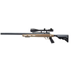Carabine Snowpeak M30C couleur sable avec la lunette 6-24x50 montée, vue de profil