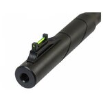 Bouche du canon de la Crosman Inferno avec son guidon à fibre optique verte
