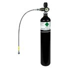Bouteille d’air PCP noire de 5 litres avec robinet, manomètre et flexible de remplissage