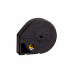 Dos du chargeur Reximex 12 coups en plastique noir, rotor jaune visible par un orifice rond