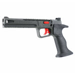 Pistolet à plomb Umarex UX SPA Expert vu de trois quarts avant, côté gauche, détente rouge