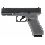 Glock 17 Gen5 Tungsten Gray vu du côté gauche, carcasse grise et culasse noire