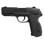 Pistolet à plombs Gamo PT-85 noir vu du côté gauche, marquages PT-85 et Gamo sur la culasse