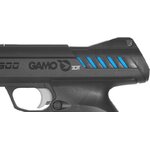 Gros plan sur le marquage Gamo IGT, les inserts bleus et la détente du P900