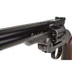 Gros plan sur la gravure Schofield du canon et l’avant du barillet