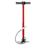 Pompe manuelle PCP Gamo rouge à poignée noire, manomètre et flexible à embout Quick Connect