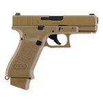 Glock 19X coyote vu du côté droit, mention Officially Licensed Product of Glock sur la poignée
