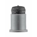 Cartouche Soft-Gomm debout : étui gris à bourrelet et projectile en gomme noire à tête arrondie