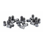 Cartouches Soft-Gomm 8.8x10 en vrac, étuis gris et projectiles noirs, amorce visible au culot