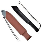 Couteau Rambo IV présenté à côté de son fourreau en cuir brun à lacets