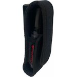 Holster ouvert vu sous deux angles, sangle intérieure marquée VPROTEC