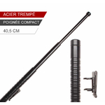 Matraque---Bâton-télescopique-acier-trempé-Compact-Noir-ESP-40,5-cm-1