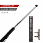 Matraque---Bâton-télescopique-acier-trempé-Compact-Chromé-ESP-40,5-cm-1