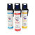 Trois bombes lacrymogènes blanches de 75 ml : gel CS bleu, gel poivre rouge et gaz CS jaune