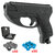 Pack TP50 Compact Gen2 : pistolet noir, mallette ouverte avec capsules de CO2, 50 billes grises et 50 billes bleues