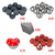 Contenu du pack calibre .68 : billes à poudre métallique, aluminium, rouges à cœur acier, au poivre et capsules de CO2