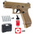 Pack Glock 19X coyote : réplique airsoft, 5 capsules de CO2, mallette Umarex, biberon de billes et 20 cibles