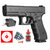 Pistolet Glock 17 Gen 4 avec un module lampe et laser rouge, 10 capsules de CO2, un flacon de billes et une cible