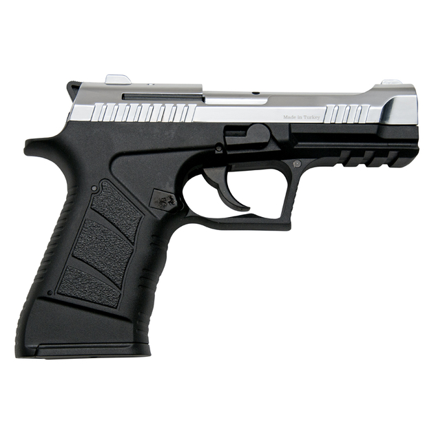 Pistolet de défense EKOL ALP2 type GLOCK noir et chrome calibre 9mm