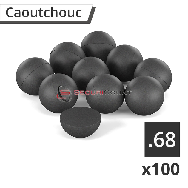 Lot De 100 Balles Caoutchouc Calibre 0.68 - Z-RAM - Neuves Sous Blister