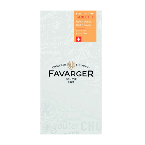 Favarger - Tablette Noir Orange 100g