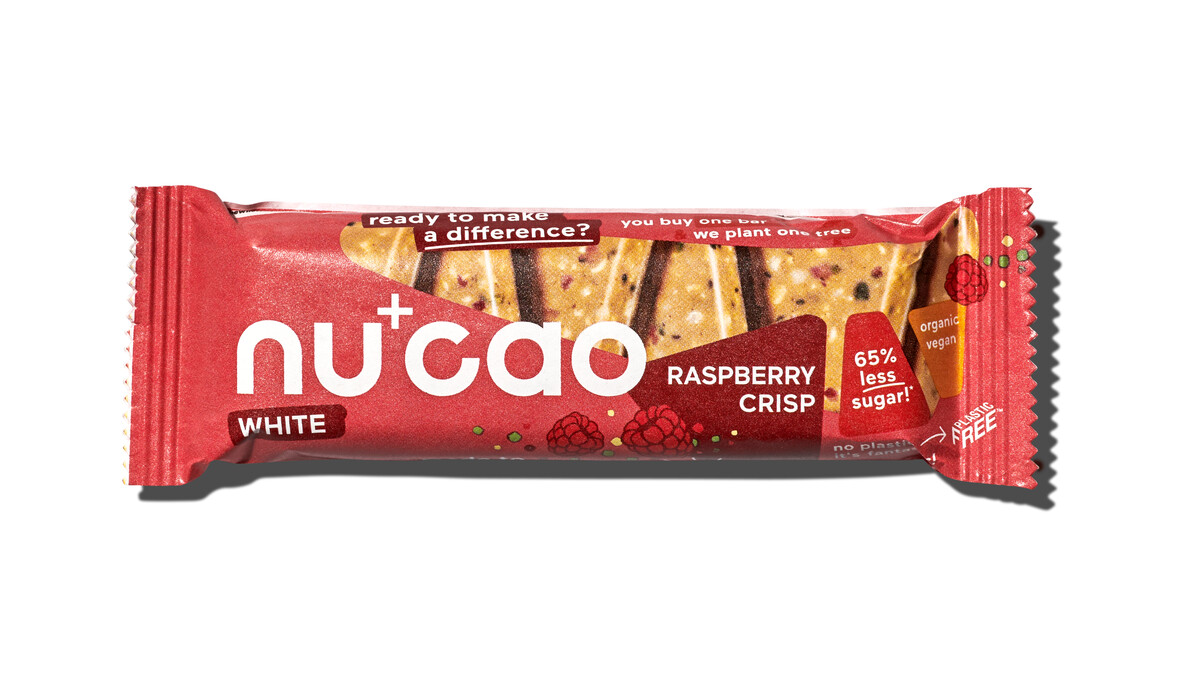 Nu+Cao - Barre White Cacao Cru + Framboise Crisp - Bio - 40g
