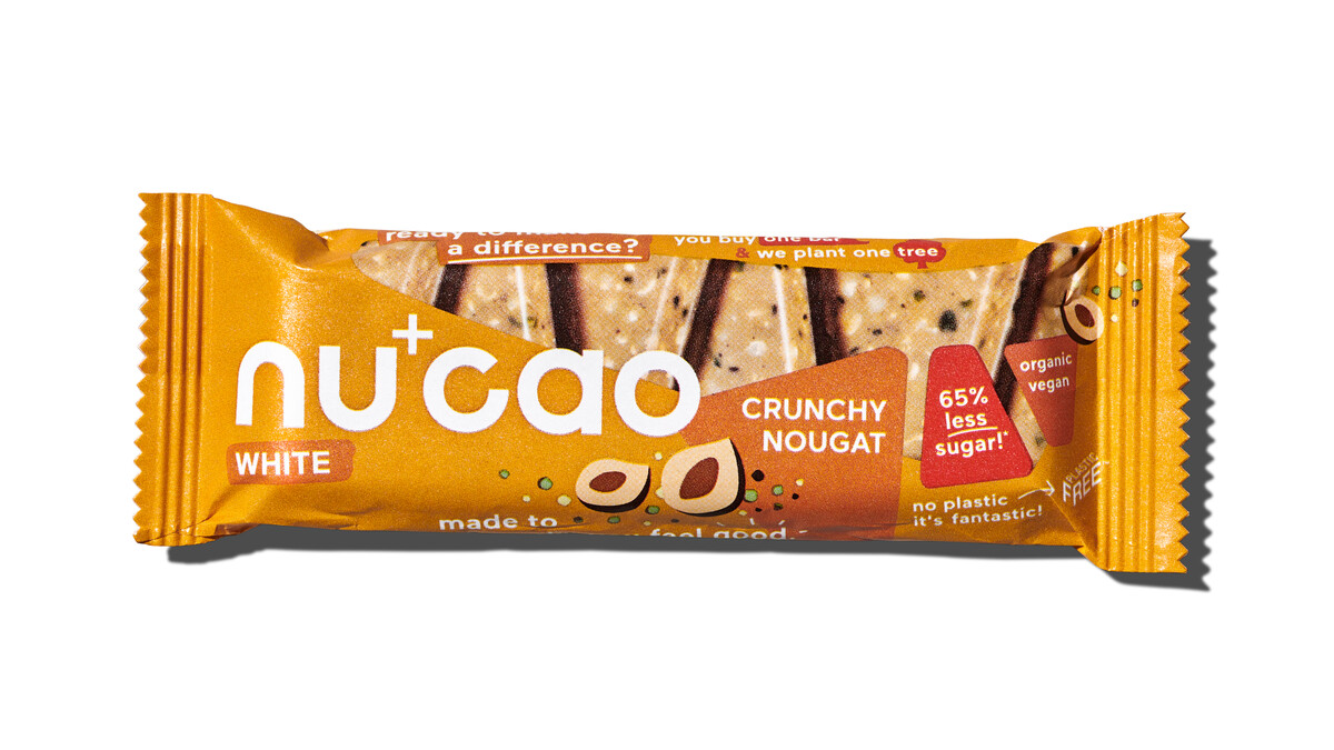 Nu+Cao - Barre White Cacao Cru + Crunchy Nougat - Bio- 40g -