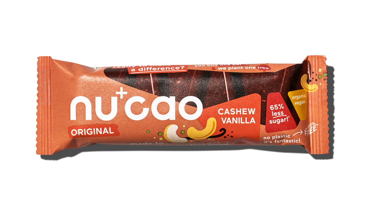 Nu+Cao - Barre Cacao Cru + Vanille & Noix de Cajou - Bio - 40g