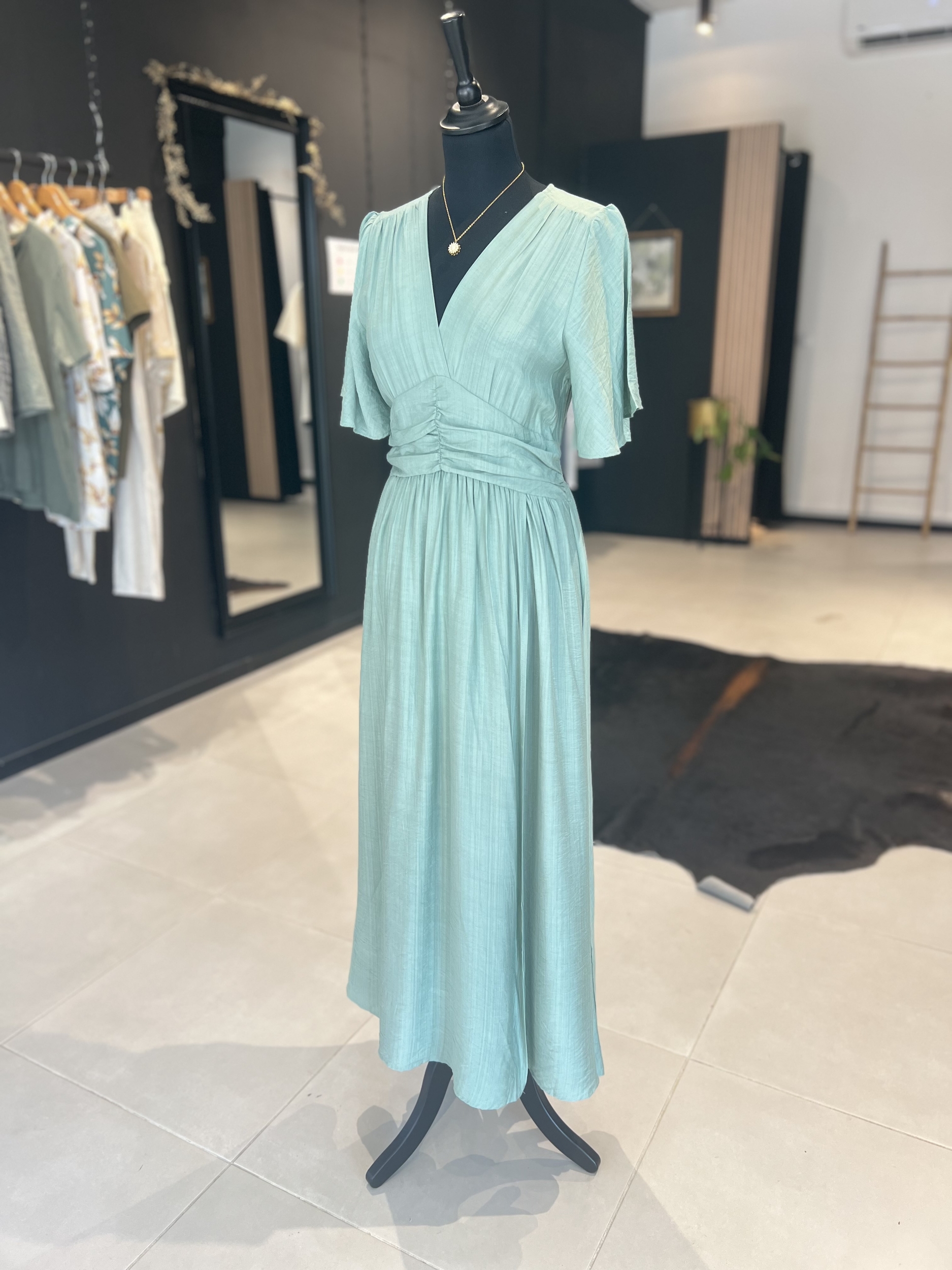 Robe ALBA vert deau perle des iles 974 mode femme