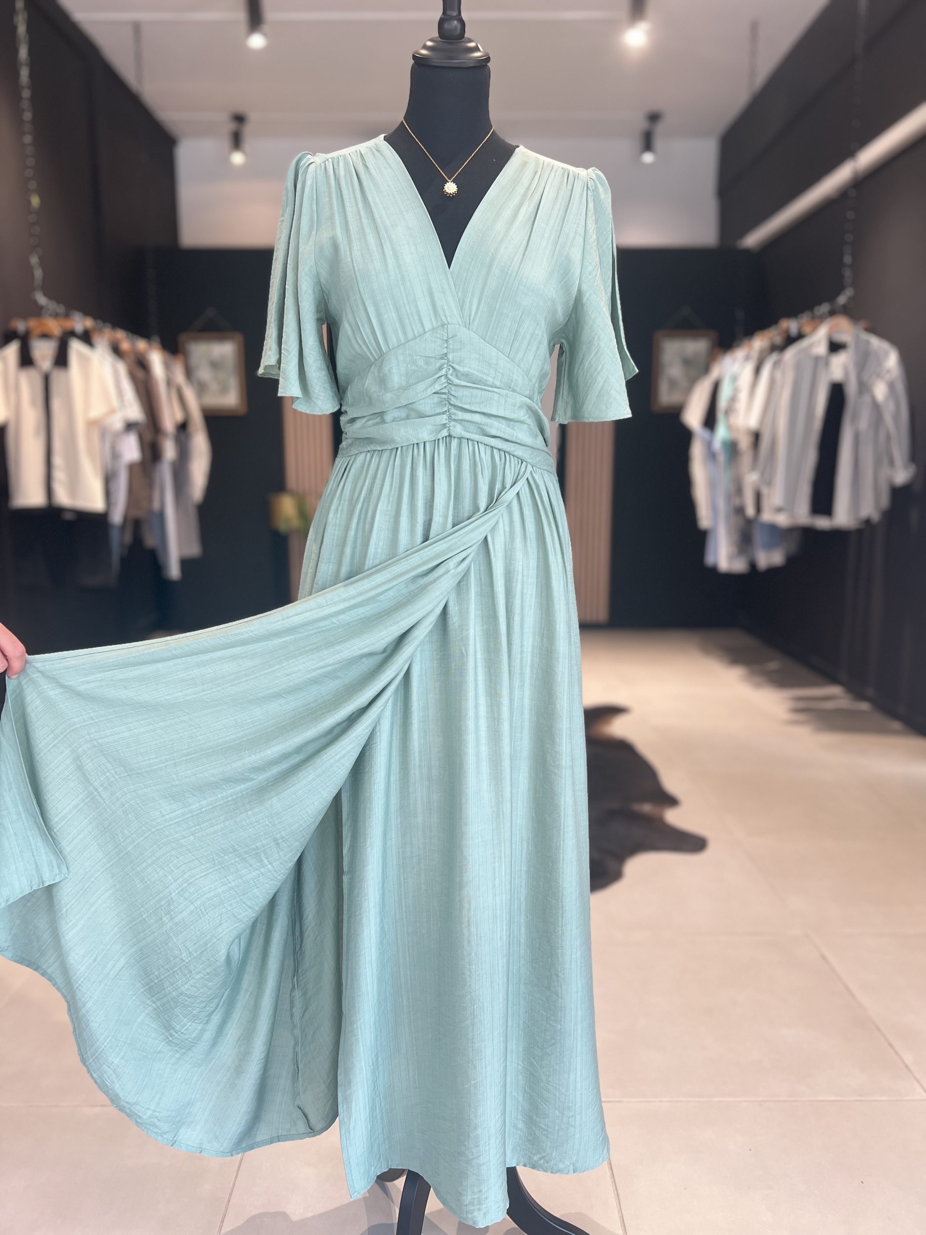 Robe ALBA vert deau perle des iles 974 mode femme