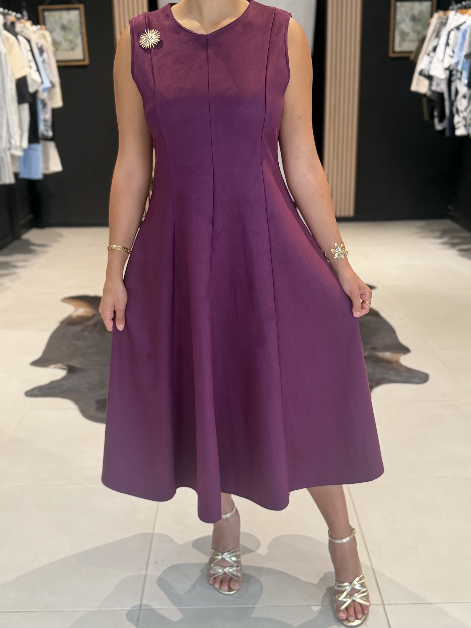 ROBE EMILIE PRUNE PERLE DES ILES 974 MODE FEMME BAR A PARFUMS BIJOUX ACIER
