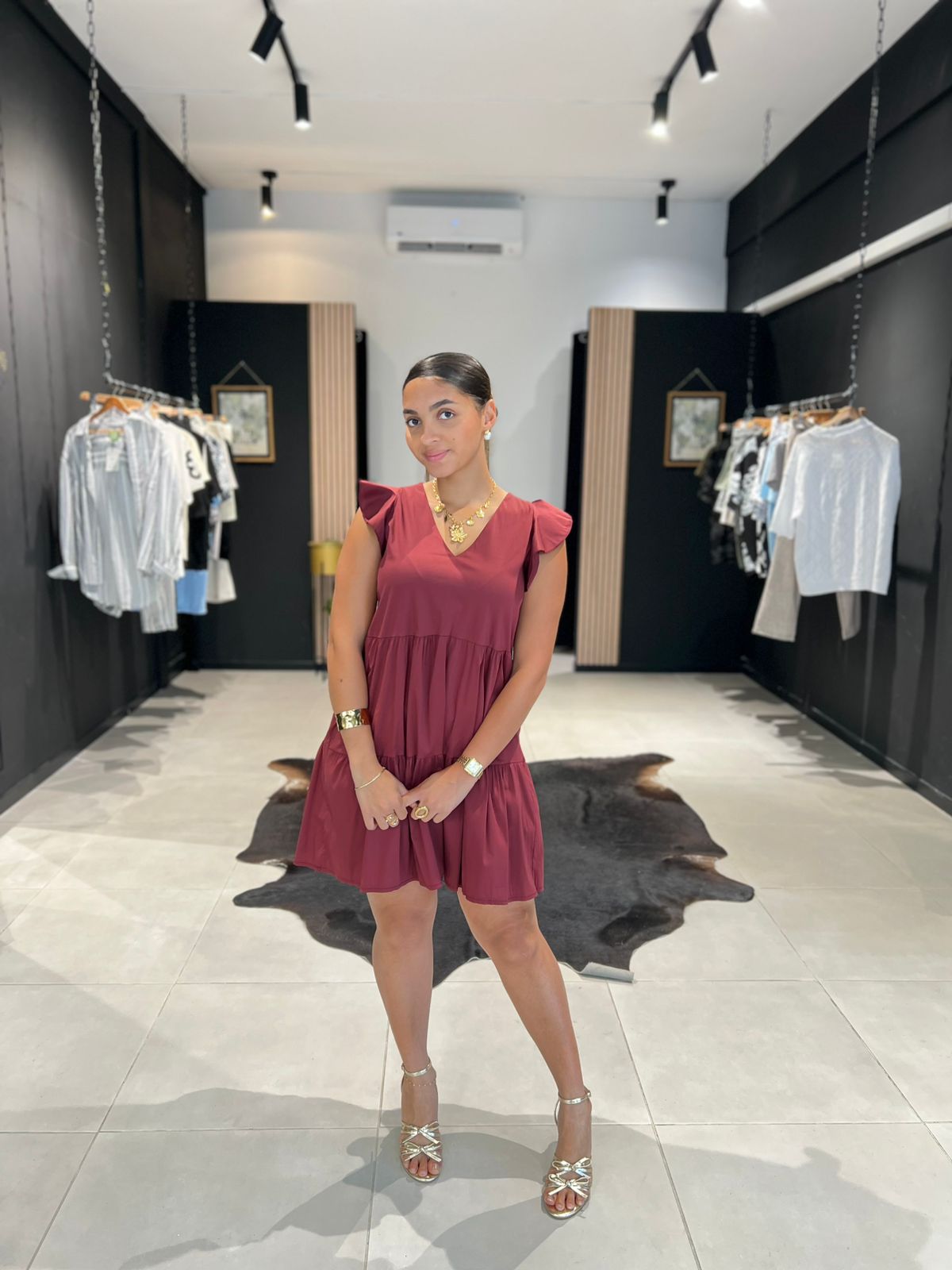 Robe Noire Femme Unique Taille L Ou M - Coton Mélangé Manches Longues