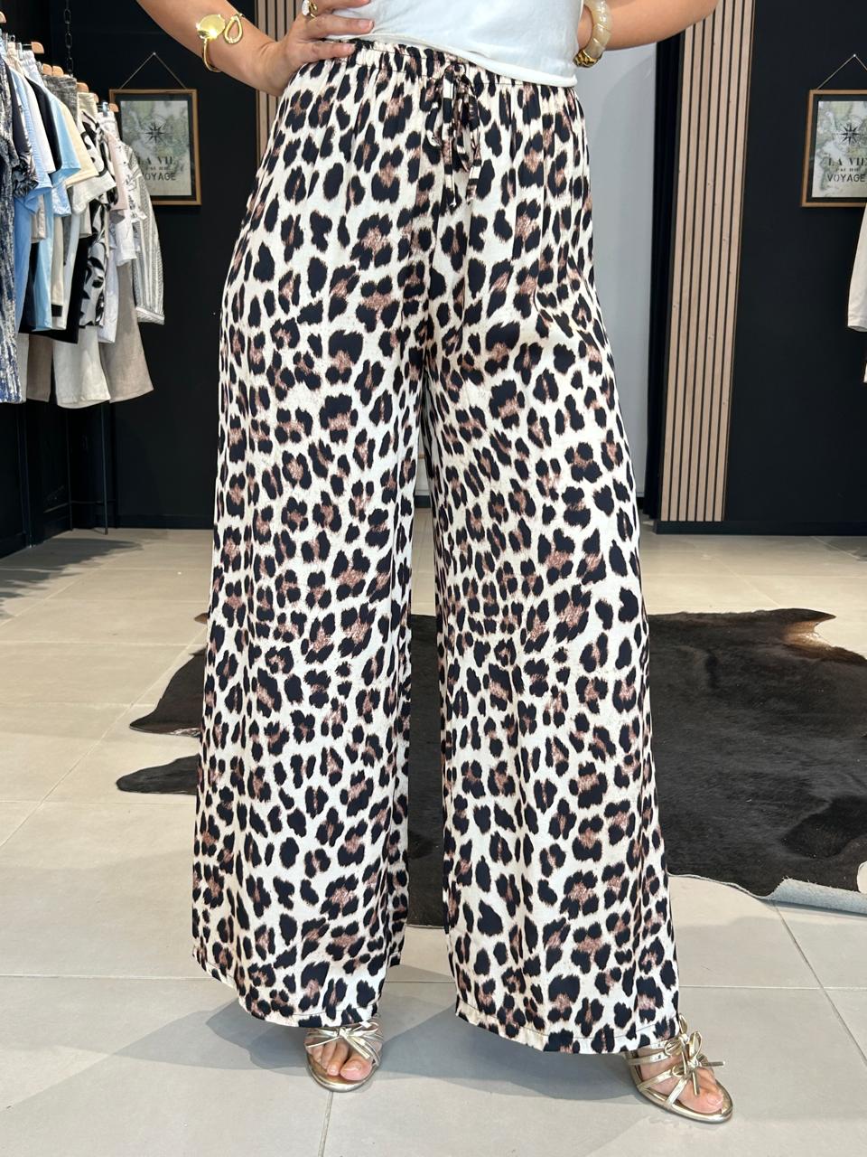 Pantalon fluide TEXTO imprimé léopard - Textile femme Femme