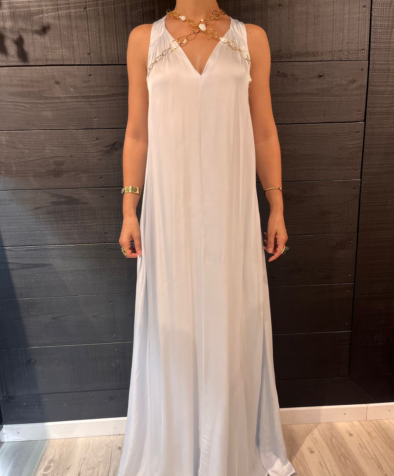 robe satin bleu ciel perle des iles 974 mode femme