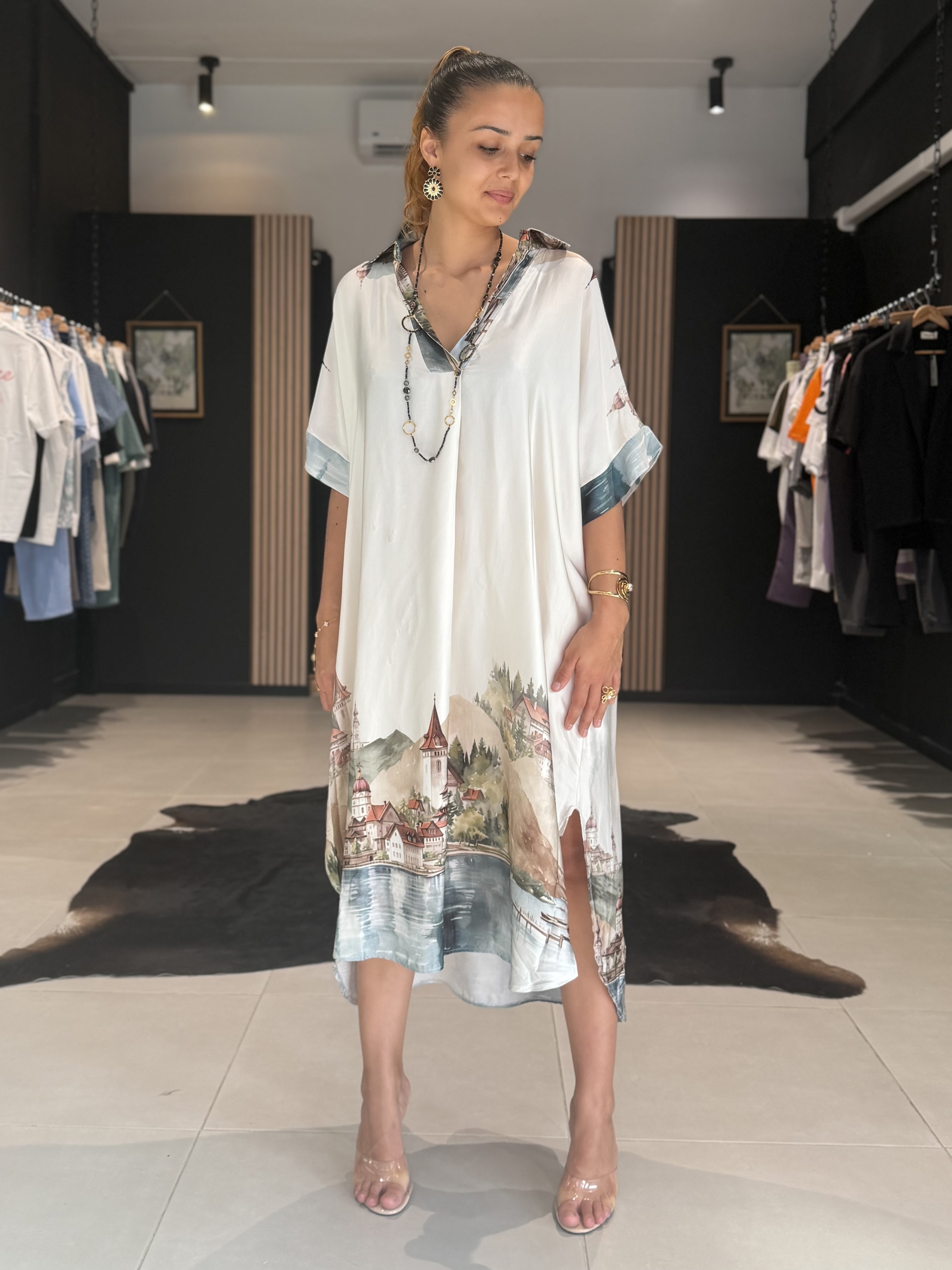 robe paysage ivoire perle des iles 974 mode femme la reunion grande taille