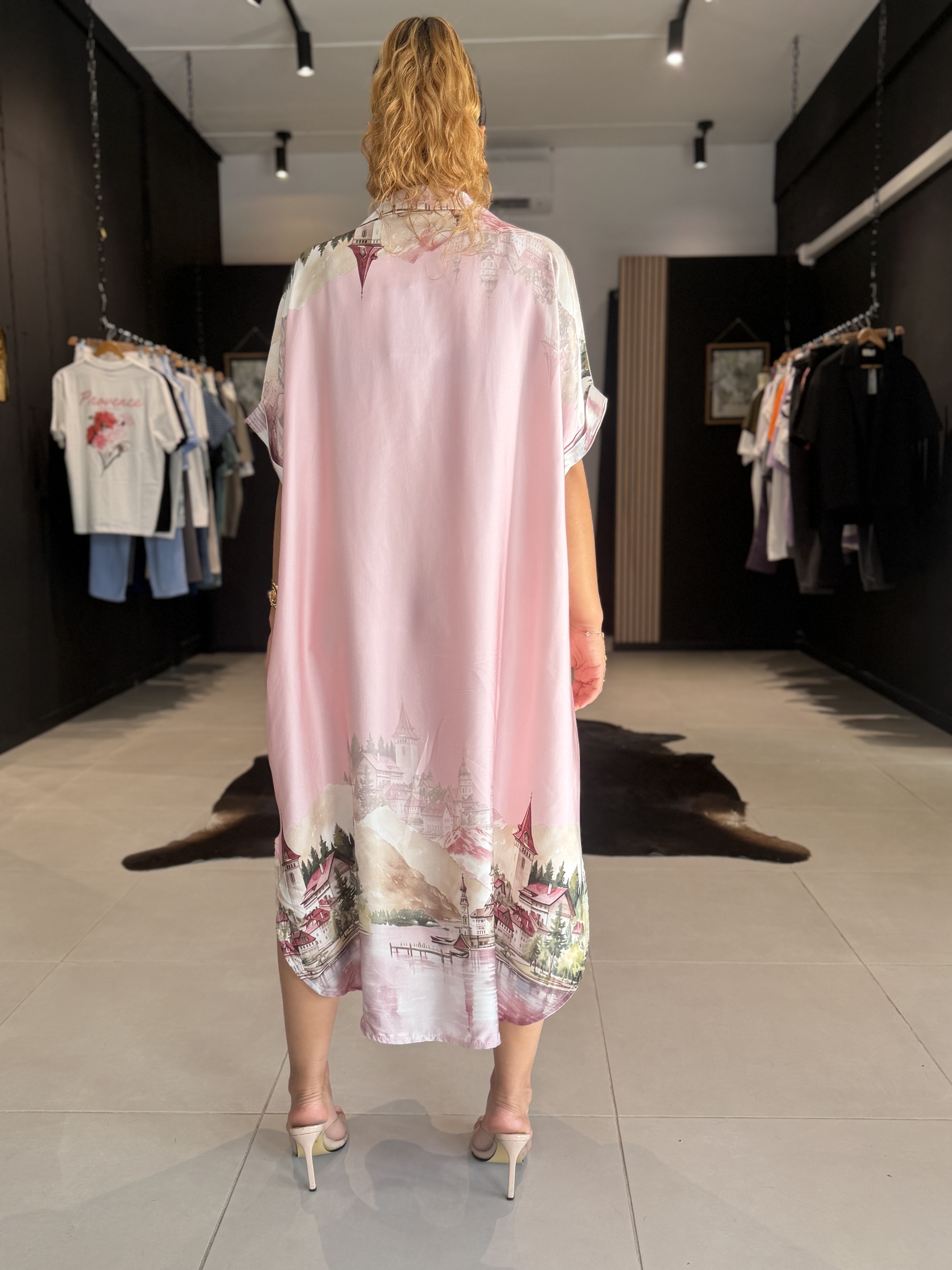 robe paysage rose perle des iles 974 mode femme la reunion grande taille