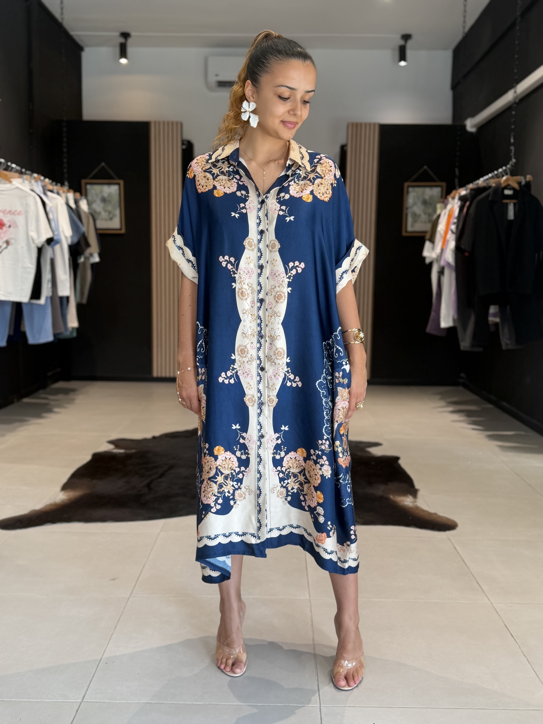 robe amalia bleu marine perle des iles 974 mode femme la reunion grande taille