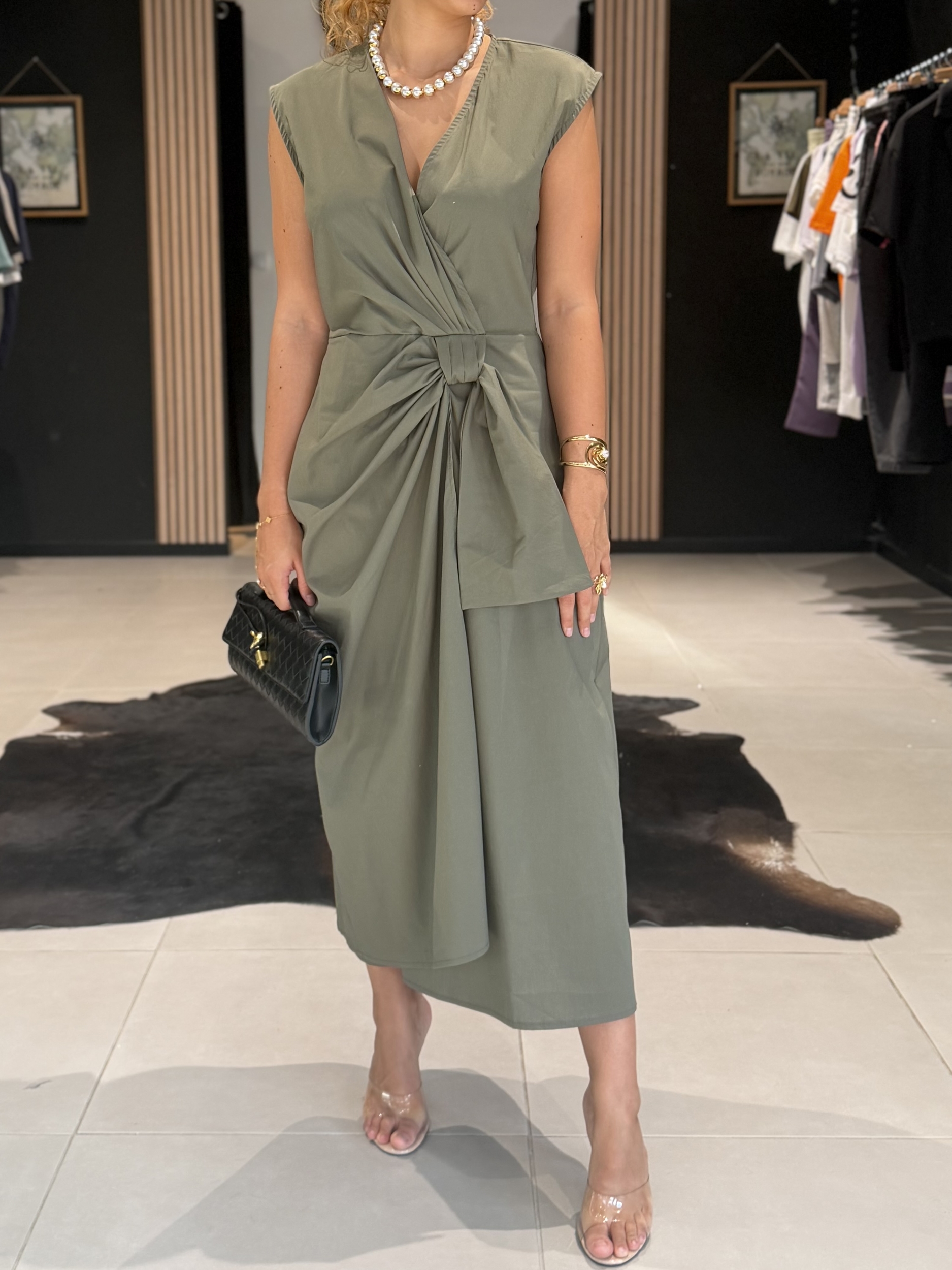 robe nouee kaki perle des iles 974 mode femme la reunion grande taille
