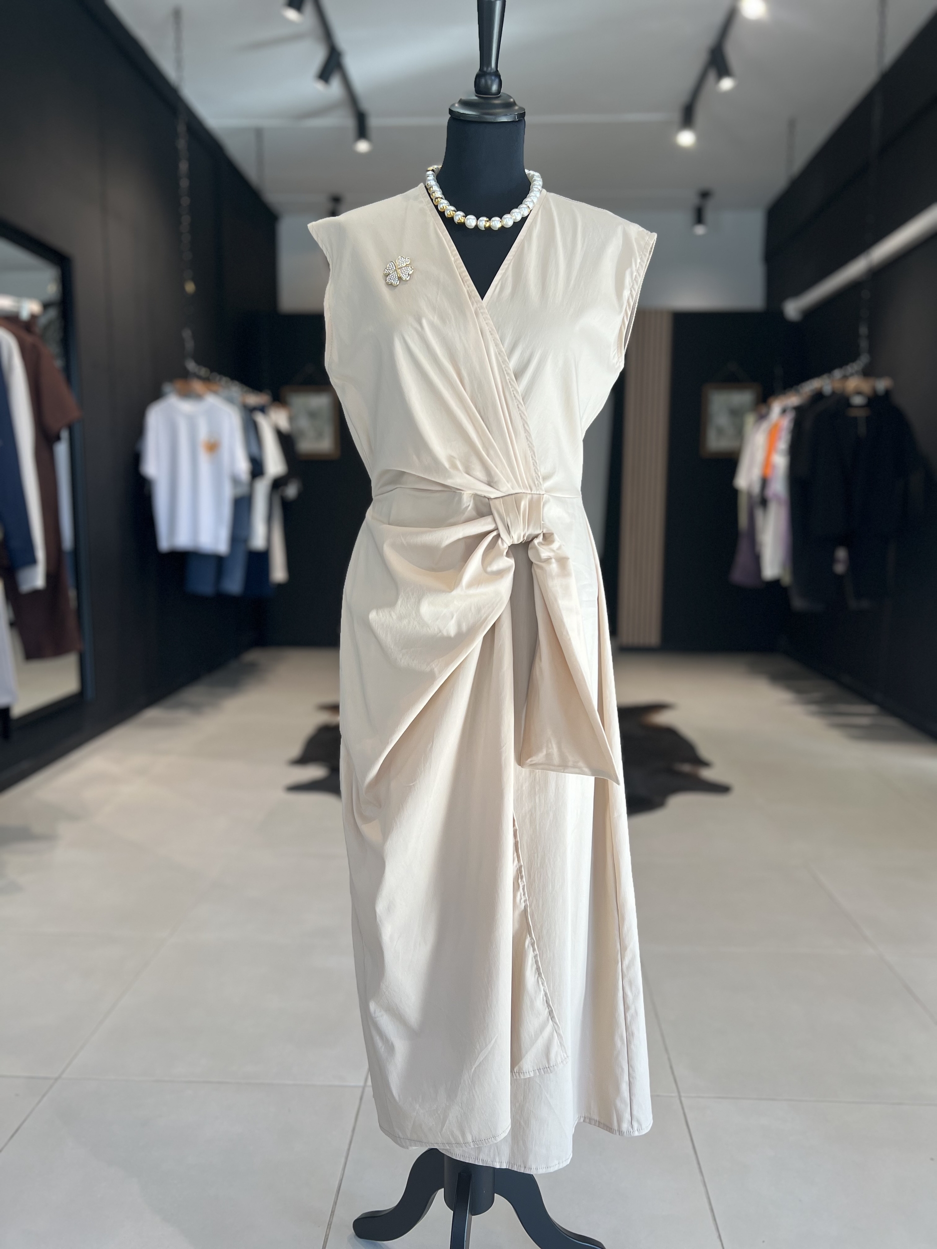 robe nouee beige perle des iles 974 mode femme