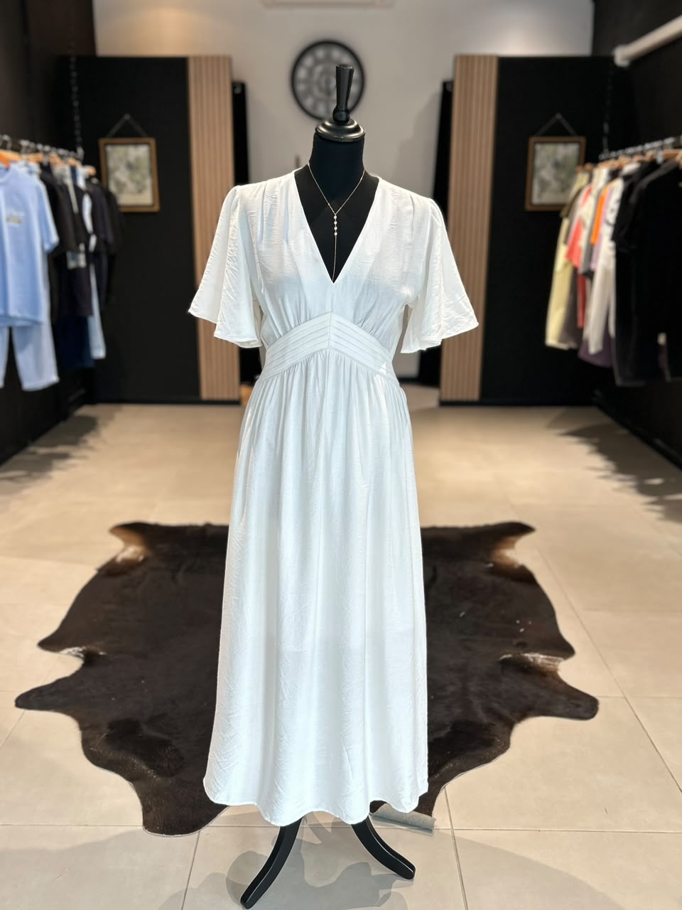 robe lina blanc perle des iles mode femme 974