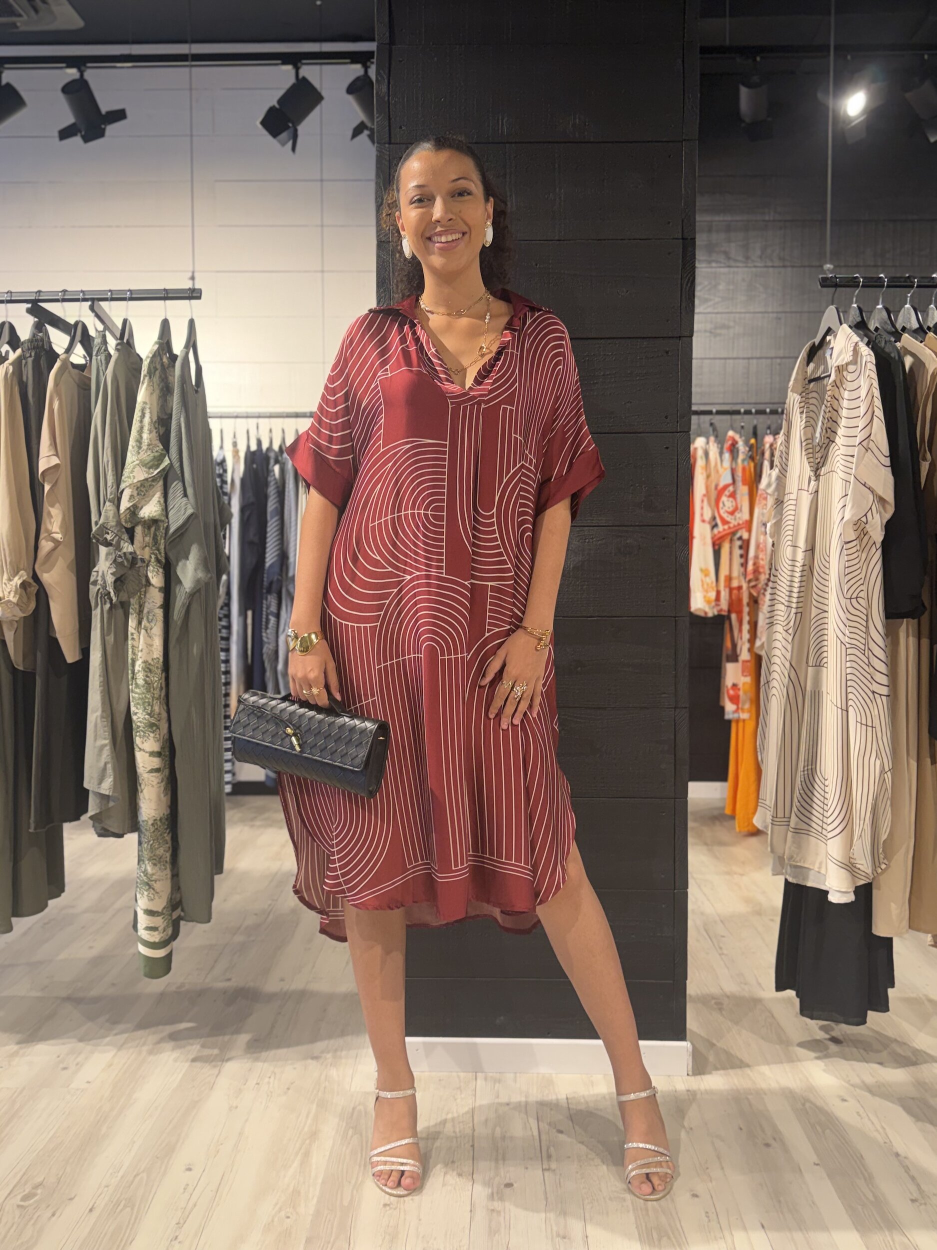 robe graphik bordeaux perle des iles 974 mode femme