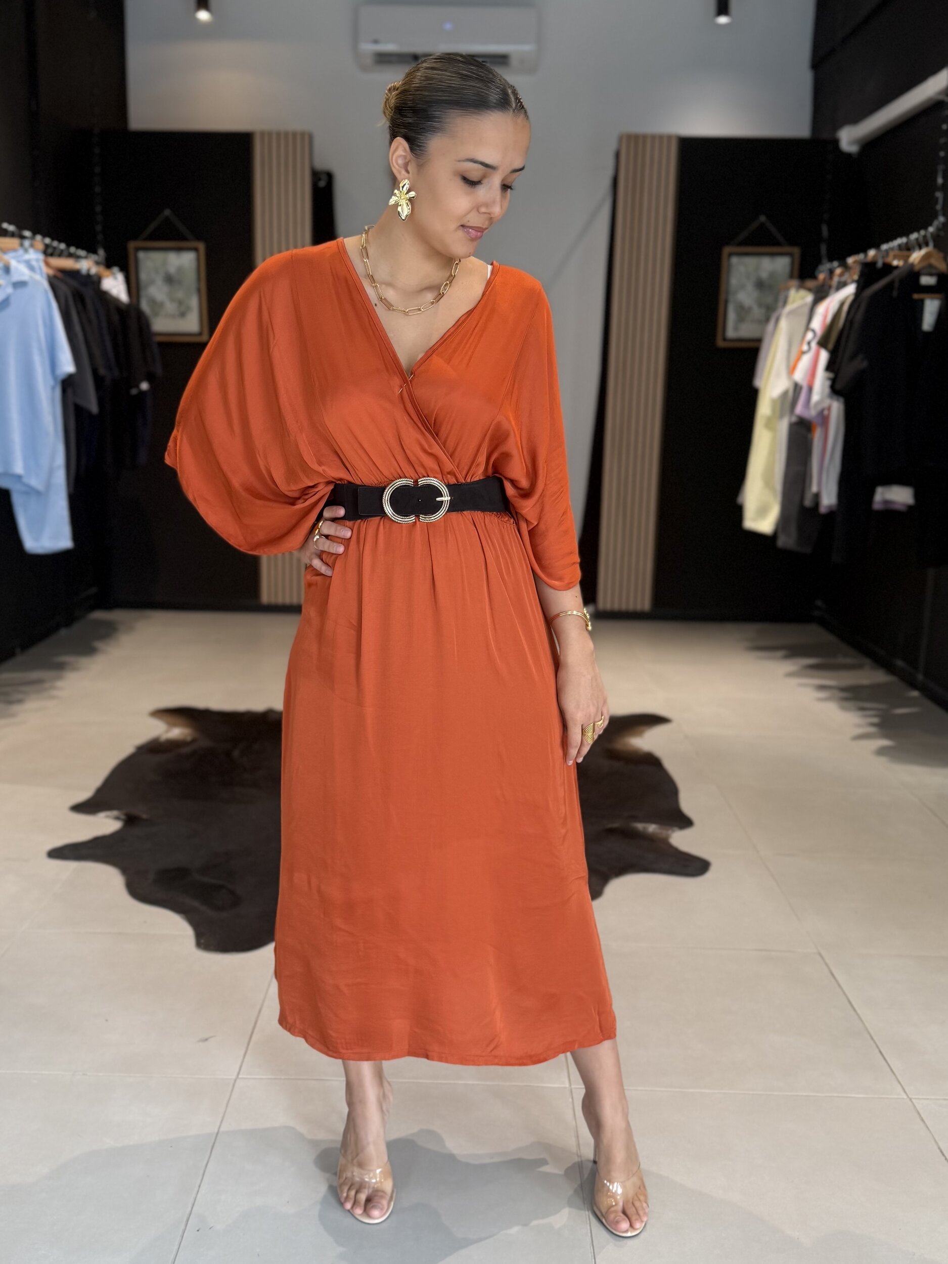 robe terracotta perle des iles mode 974 grande taille