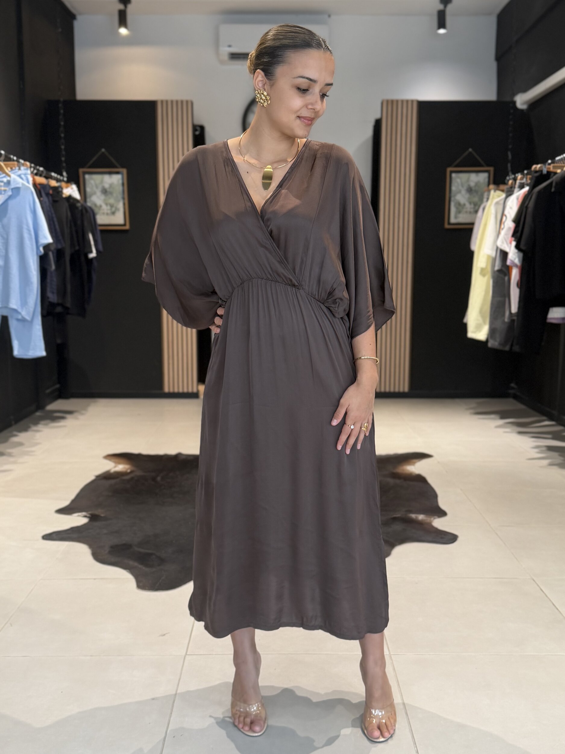 robe marron perle des iles mode 974 grande taille